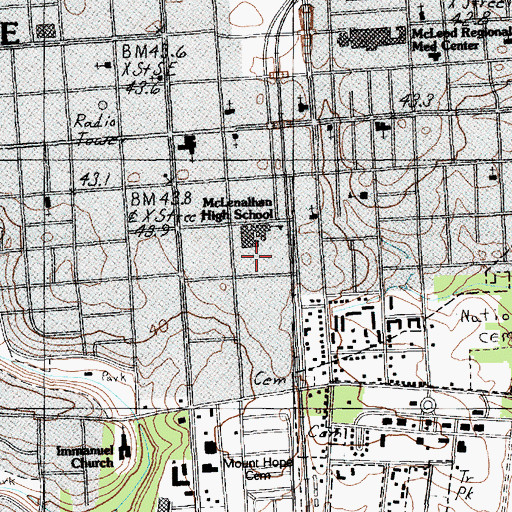Topographic Map of Bruce Hospital, SC