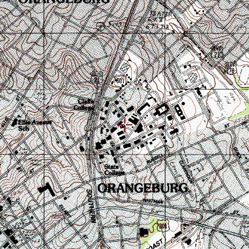 Topographic Map of Brooks Infirmary, SC