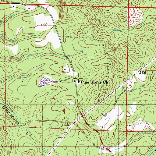 Topographic Map of Pine Grove Church, AL