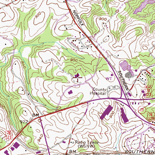 Topographic Map of Oconee Medical Center, SC