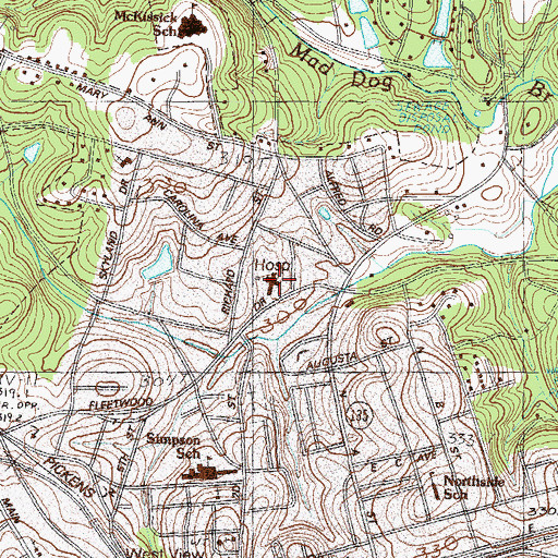 Topographic Map of Palmetto Baptist Medical Center, SC