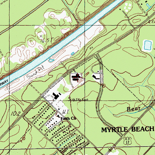 Topographic Map of Grand Strand Regional Medical Center, SC