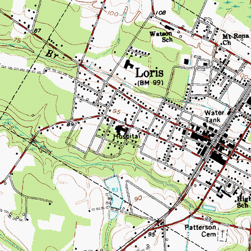 Topographic Map of McLeod Loris Hospital, SC