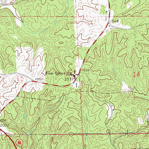 Topographic Map of Pine Grove Church, AL