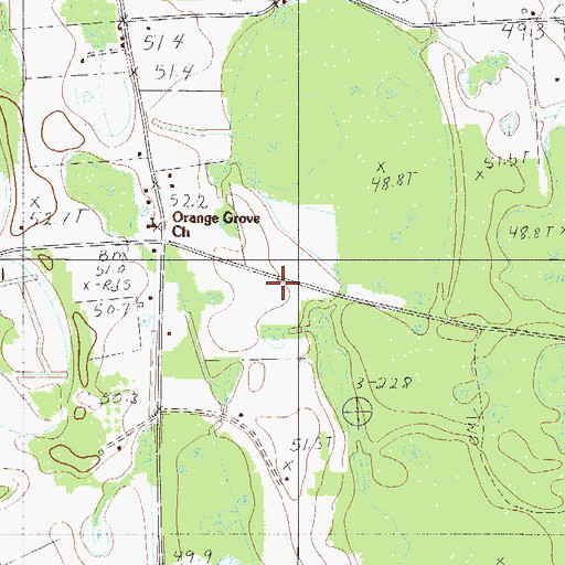 Topographic Map of Bamberg County, SC
