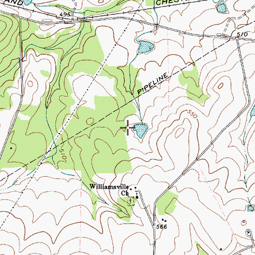 Topographic Map of Chester County, SC