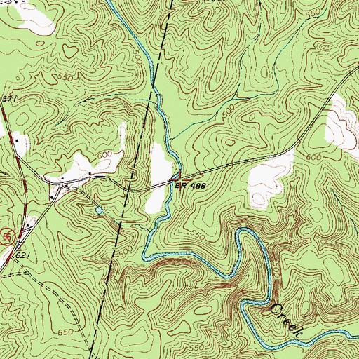 Topographic Map of Vernon Bridge, SC