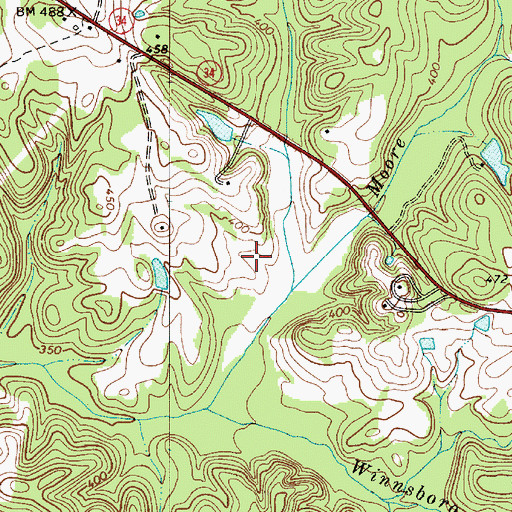 Topographic Map of Fairfield County, SC
