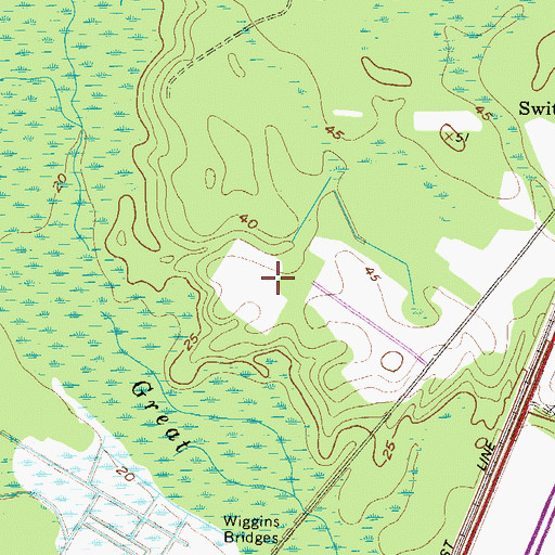 Topographic Map of Jasper County, SC
