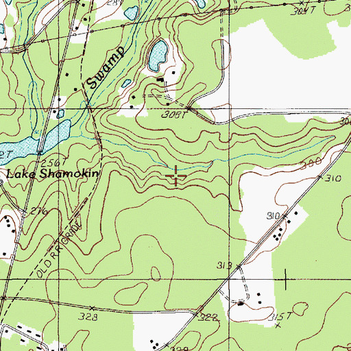 Topographic Map of Kershaw County, SC