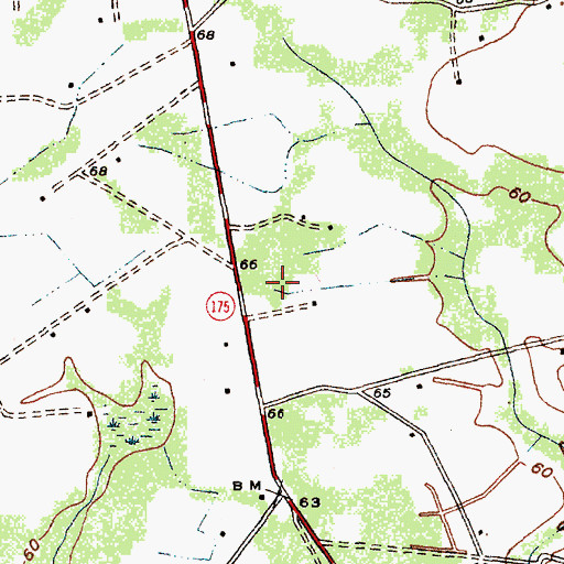 Topographic Map of Marion County, SC