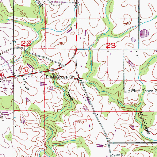 Topographic Map of Pine Grove Baptist Church, AL