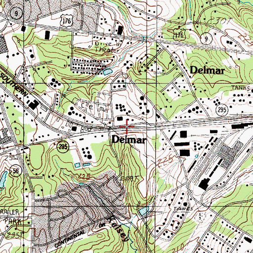Topographic Map of Delmar, SC
