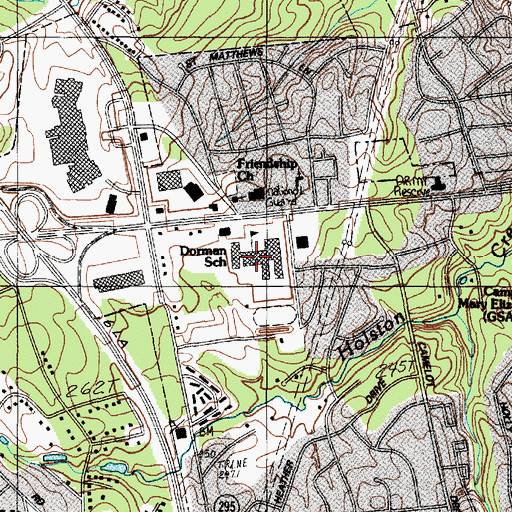 Topographic Map of Paul M Dorman High School, SC