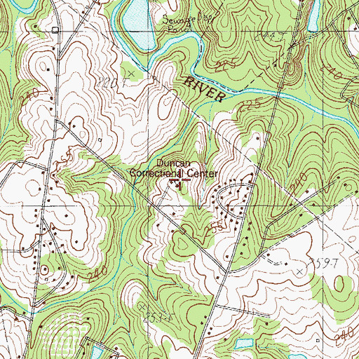 Topographic Map of Duncan Correctional Center, SC