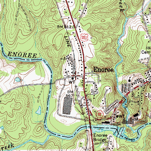 Topographic Map of Enoree Station, SC