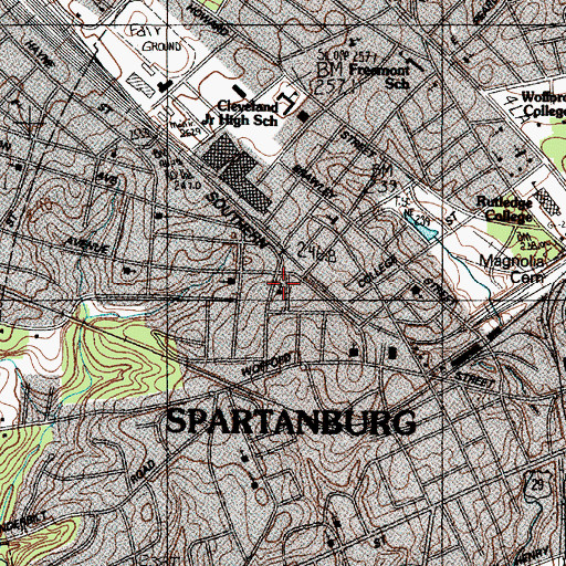 Topographic Map of Arch Street Baptist Church, SC