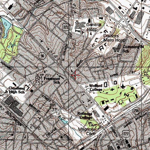 Topographic Map of Calvary Baptist Church, SC