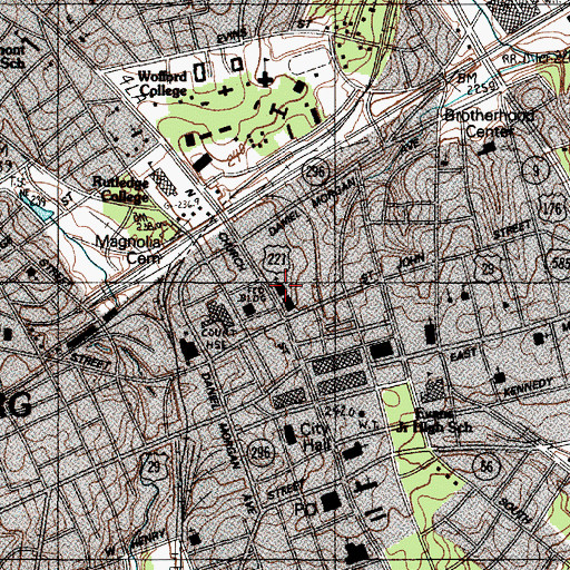 Topographic Map of Central United Methodist Church, SC