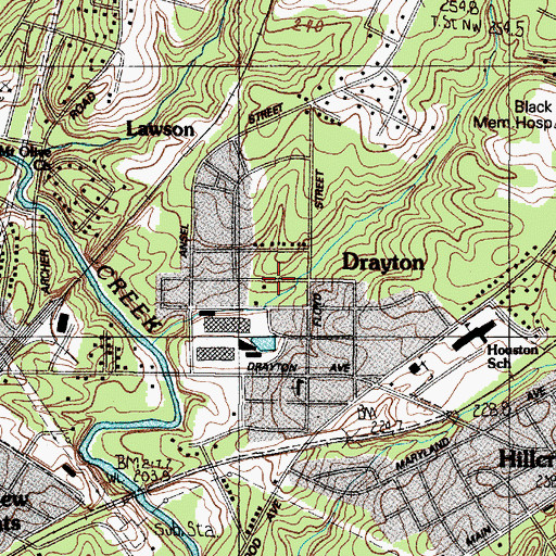 Topographic Map of Drayton Mills School (historical), SC