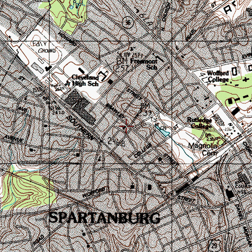 Topographic Map of Duncan Memorial United Methodist Church, SC