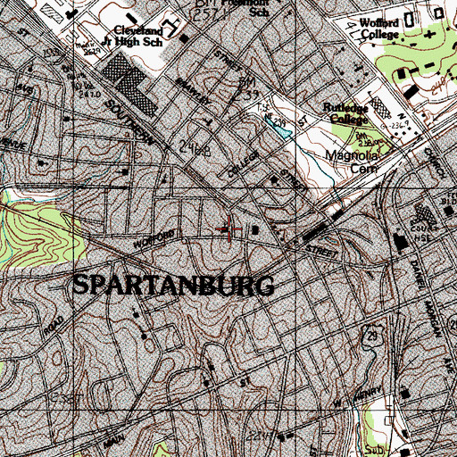 Topographic Map of First Assembly of God Church, SC