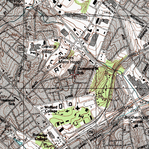 Topographic Map of First Baptist Church, SC