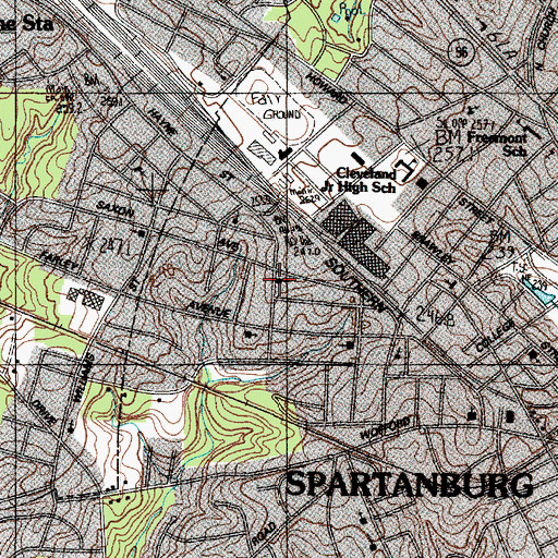 Topographic Map of First Church of the Nazarene, SC