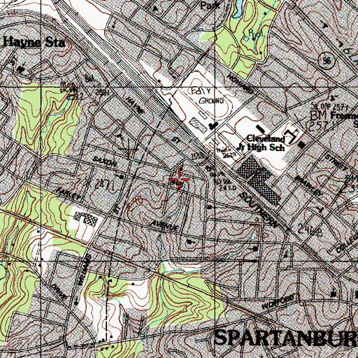 Topographic Map of First Free Will Baptist Church, SC