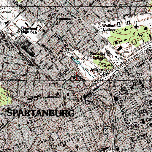Topographic Map of Green Street Baptist Church, SC
