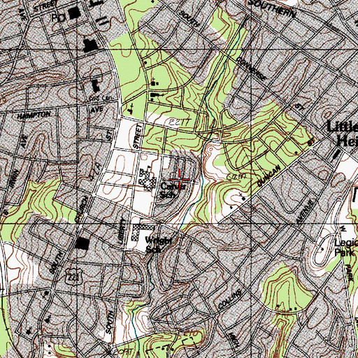Topographic Map of Hartwell Courts, SC