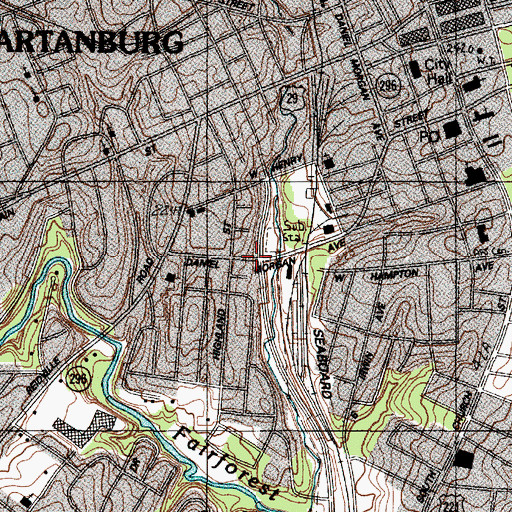 Topographic Map of Little Zion Baptist Church, SC