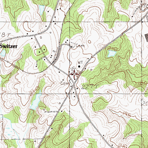 Topographic Map of Switzer Church, SC