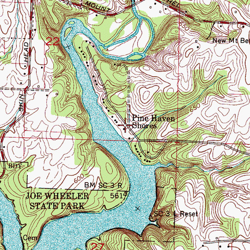Topographic Map of Pine Haven Shores, AL