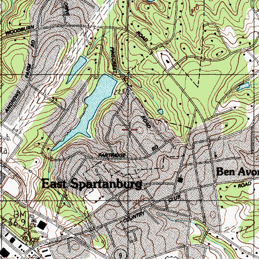Topographic Map of Andrews Farms, SC