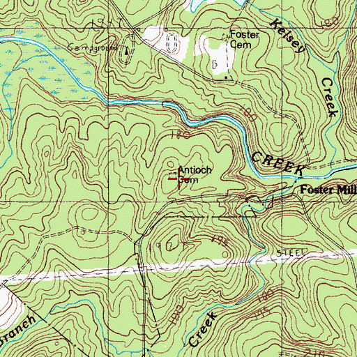 Topographic Map of Antioch Church (historical), SC
