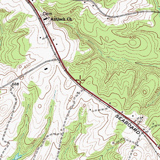 Topographic Map of Antioch School (historical), SC