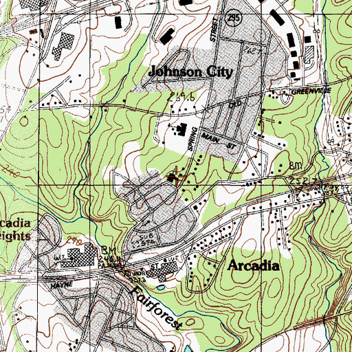 Topographic Map of Arcadia Elementary School, SC