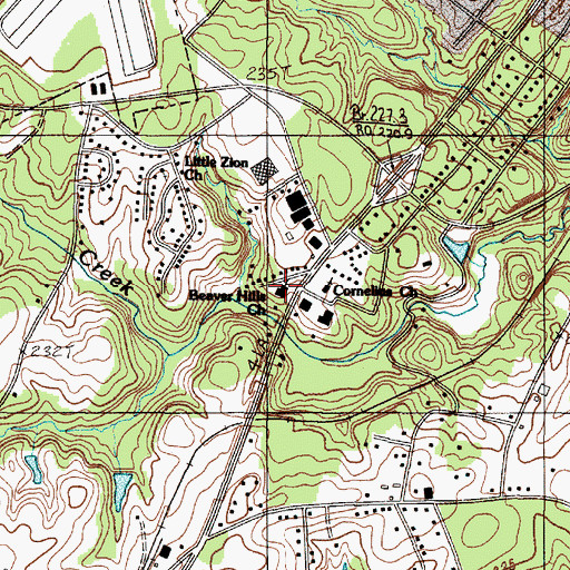 Topographic Map of Beaver Hills Baptist Church, SC