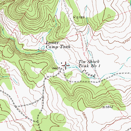 Topographic Map of Tin Shack Tank Number One, AZ