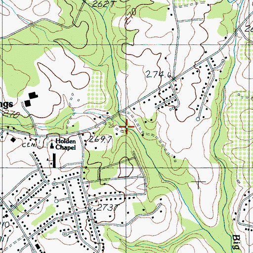 Topographic Map of Bells Mill (historical), SC