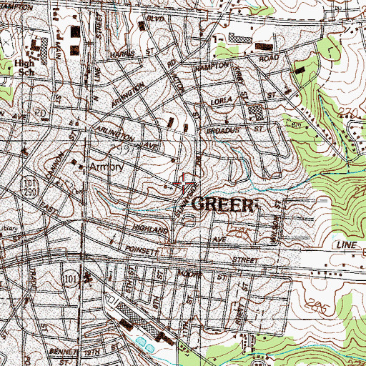 Topographic Map of Ben Edward Park, SC