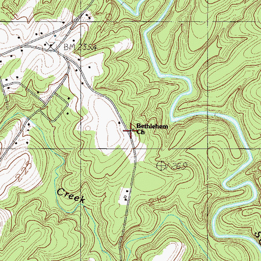 Topographic Map of Bethlehem Church, SC