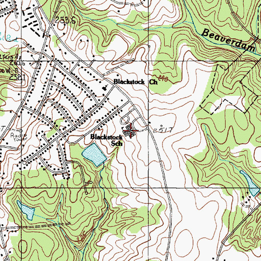 Topographic Map of Blackstock Elementary School, SC