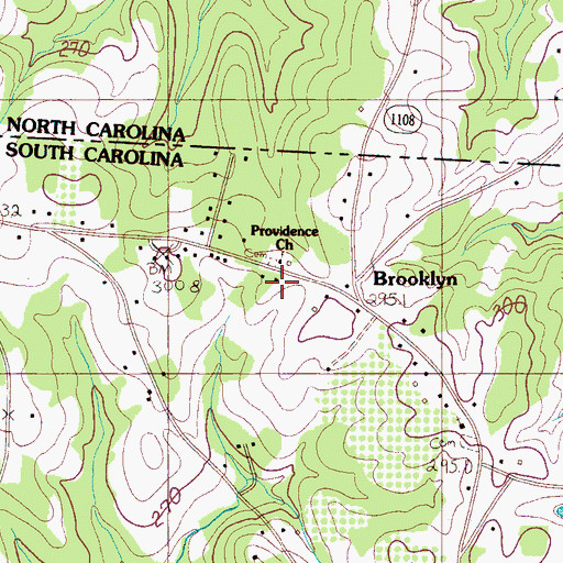 Topographic Map of Brookland School (historical), SC