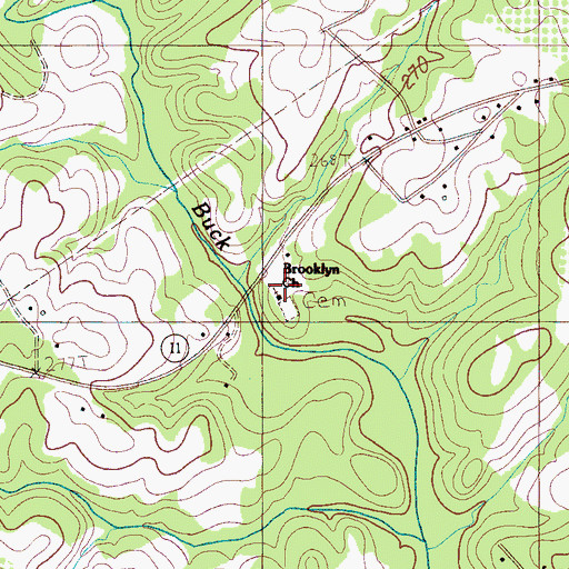 Topographic Map of Brookland School (historical), SC
