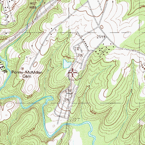 Topographic Map of Brookside Village, SC