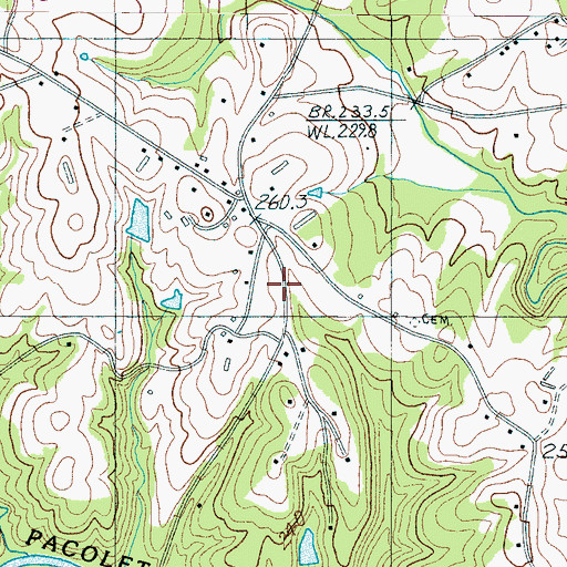 Topographic Map of Buck Creek School (historical), SC