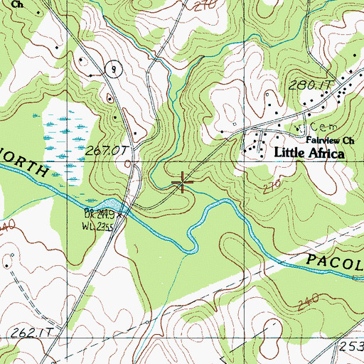 Topographic Map of Burns Mill (historical), SC