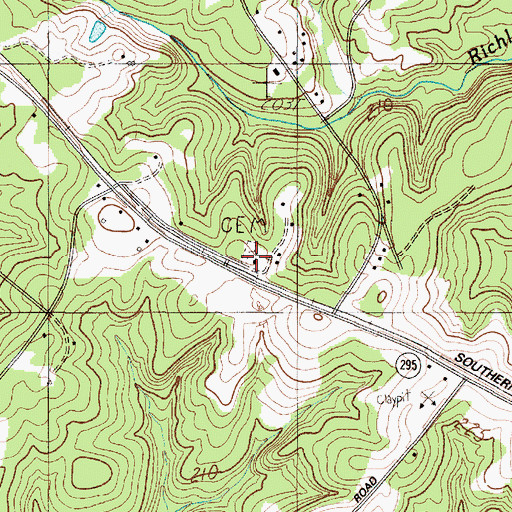 Topographic Map of Calvary Church, SC